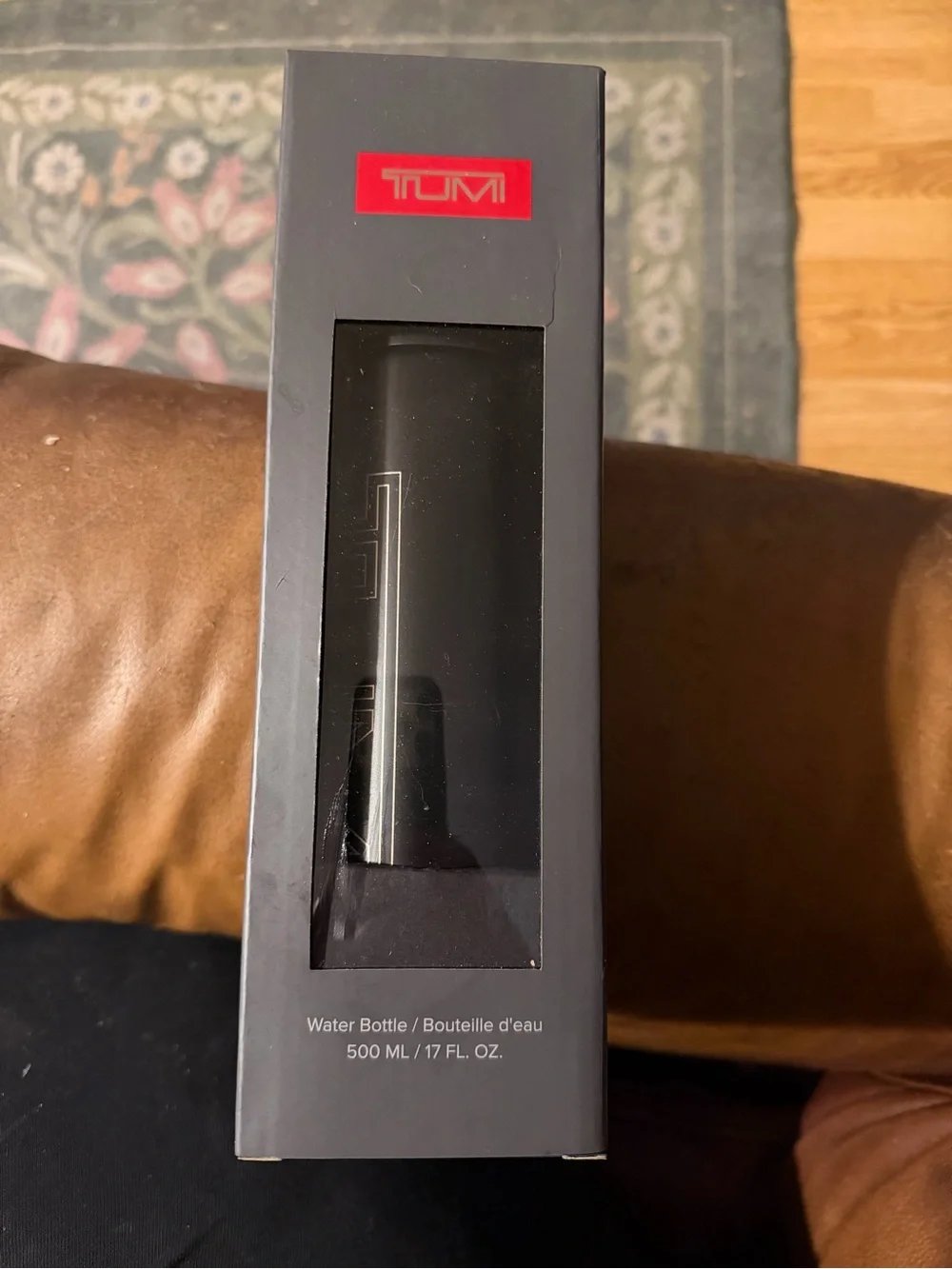 Tumi Matte Black Insulated Bottle with Loop Handle